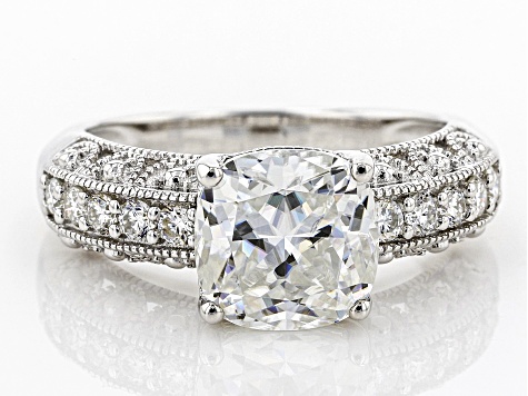 Moissanite Platineve Ring 3.10ctw DEW.