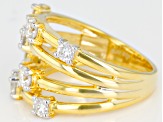 Moissanite 14k yellow gold over silver scatter design  ring .98ctw DEW.