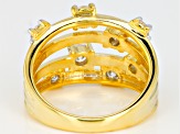 Moissanite 14k yellow gold over silver scatter design  ring .98ctw DEW.