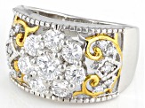 Moissanite Platineve And 14k Yellow Gold Over Platineve Ring 1.57ctw D.E.W