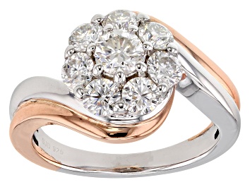 Picture of Moissanite Platineve And 14k Rose Gold Over Platineve Ring 1.45ctw D.E.W