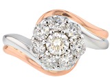 Moissanite Platineve And 14k Rose Gold Over Platineve Ring 1.45ctw D.E.W