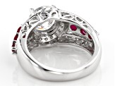 Moissanite And Ruby Platineve Ring 2.62ctw DEW