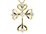 Moissanite 14k Yellow Gold Over Silver Cross Pendant .37ctw DEW.