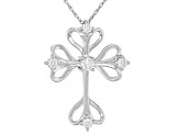 Moissanite Platineve Cross Pendant .37ctw DEW.