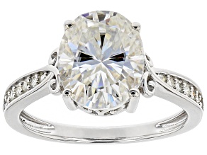 Moissanite Platineve Ring 4.34ctw DEW