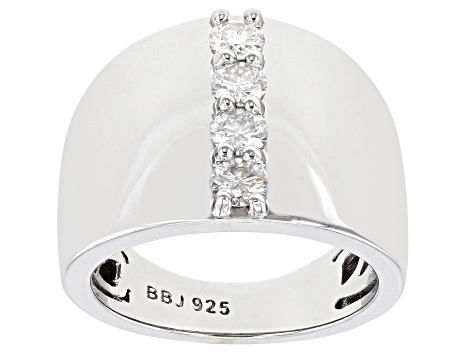 Moissanite Platineve Ring .64ctw D.E.W