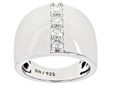 Moissanite Platineve Ring .64ctw D.E.W