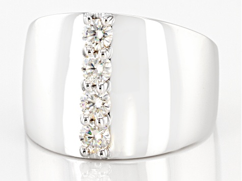 Moissanite Platineve Ring .64ctw D.E.W