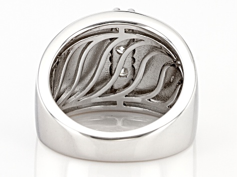 Moissanite Platineve Ring .64ctw D.E.W