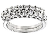 Moissanite Platineve Band Set of Two 1.08ctw DEW.