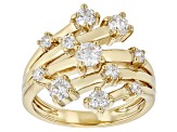 Moissanite 14k Yellow Gold Over Silver Scatter Design Ring 1.05ctw DEW