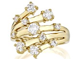 Moissanite 14k Yellow Gold Over Silver Scatter Design Ring 1.05ctw DEW