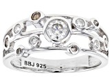 Moissanite And Champagne Diamond Platineve Ring .33ctw DEW