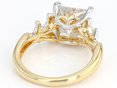 Moissanite Platineve And 14k Yellow Gold Over Platineve Two Tone  Ring 3.10ct D.E.W