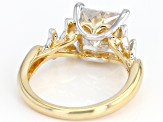 Moissanite Platineve And 14k Yellow Gold Over Platineve Two Tone  Ring 3.10ct D.E.W