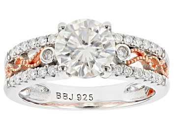 Picture of Moissanite Platineve With 14k Rose Gold Accent Ring 1.78ctw DEW