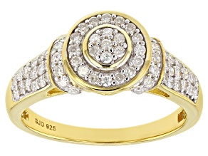 Moissanite 14k Yellow Gold Over Silver Ring .67ctw DEW.