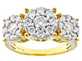 Moissanite 14k Yellow Gold Over Silver Ring 1.51ctw DEW.