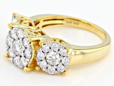 Moissanite 14k Yellow Gold Over Silver Ring 1.51ctw DEW.