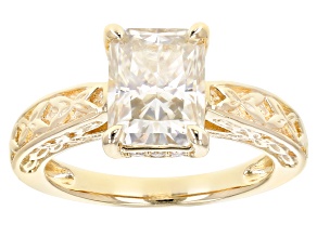 Moissanite 14k Yellow Gold Over Silver Ring 2.76ctw     DEW.