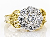 Moissanite 14k Yellow Gold Over Silver Ring 2.08ctw DEW.