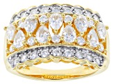 Moissanite 14k Yellow Gold Over Silver Ring 1.44ctw     DEW.