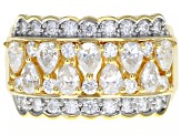 Moissanite 14k Yellow Gold Over Silver Ring 1.44ctw     DEW.
