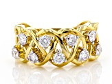 Moissanite 14k Yellow Gold Over Silver Ring .90ctw DEW