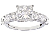 Moissanite Platineve Ring 3.88ctw DEW.