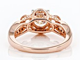 Moissanite And Morganite 14k Rose Gold Over Silver Ring 1.48ctw DEW.