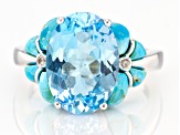 Sky Blue Glacier Topaz Rhodium Over Silver Ring 6.42ctw