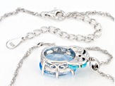 Blue Glacier Topaz Rhodium Over Silver Pendant Chain 6.40ctw