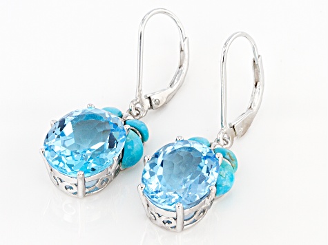 Sky Blue Topaz Rhodium Over Silver Earrings 11.25ctw - MQH045 | JTV.com