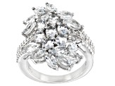 Blue Aquamarine Rhodium Over Silver Ring 2.47ctw