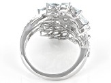 Blue Aquamarine Rhodium Over Silver Ring 2.47ctw