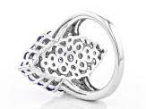 Blue Tanzanite Rhodium Over Sterling Silver Ring 2.31ctw