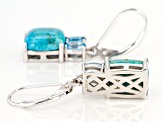 Blue Turquoise Rhodium Over Silver Earrings 0.95ctw