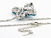 Blue Sleeping Beauty Turquoise Rhodium Over Sterling Silver Pendant With Chain 1.17ctw