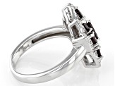 Blue Lab Created Alexandrite Rhodium Over Silver Ring 1.92ctw