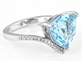Sky Blue Topaz Rhodium Over Sterling Silver Ring 4.72ctw