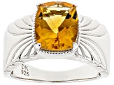 Yellow Citrine Rhodium Over Silver Ring 2.47ctw