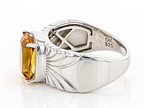 Yellow Citrine Rhodium Over Silver Ring 2.47ctw