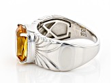 Yellow Citrine Rhodium Over Silver Ring 2.47ctw