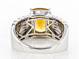 Yellow Citrine Rhodium Over Silver Ring 2.47ctw