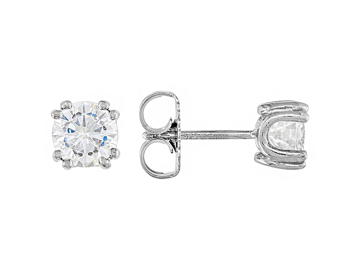 Moissanite Platineve Stud Earrings 1.00ctw DEW