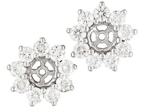 Womens Earrings Jackets Moissanite 1 10ctw Platineve Fits 5mm Studs Womens Earrings Jackets Moissanite 1 10ctw Platineve Fits 5mm Studs