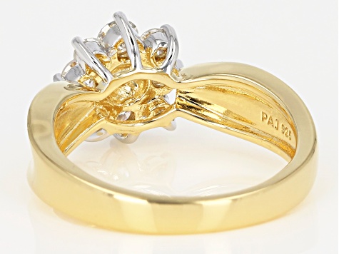 Moissanite 14k Yellow Gold Over Sterling Silver Ring .70ctw DEW