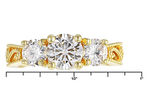 Moissanite 14k Yellow Gold Over Silver Ring 2.00ctw DEW