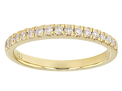 Moissanite Ring 14k Yellow Gold Over Silver .23ctw DEW.